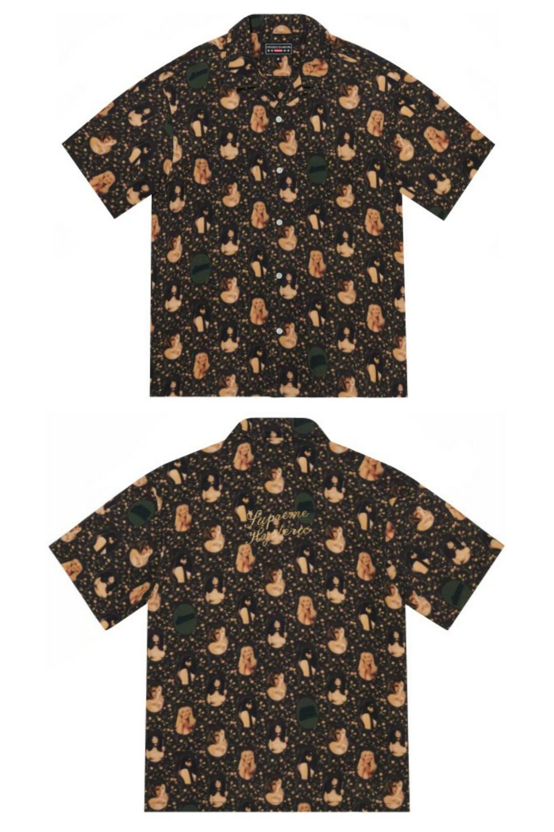 SUPREME シュプリーム HYSTERIC GLAMOUR ヒステリックグラマー コラボ 21SS 新品 黒 Blurred Girls Rayon S/S Shirt BLACK 半袖 レーヨン シャツ ブラック