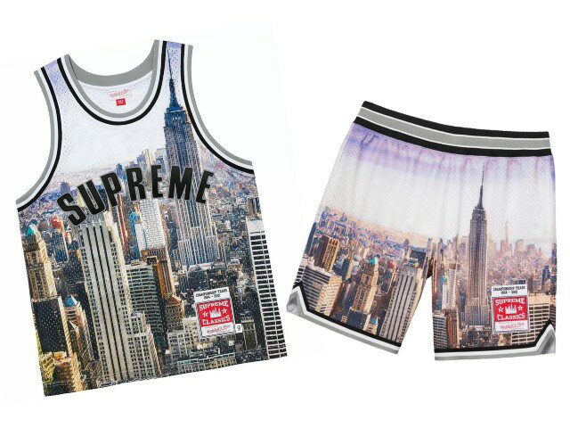 SUPREME シュプリーム Mitchell & Ness Basketball Jersey＆Short SET 21SS 新品 ミッシェル＆ネス メッシュジャージ 上下セット タンクトップ ショーツ セット SKYLINE