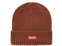 SUPREME シュプリーム ニット帽 22SS 新品 茶 Overdyed Beanie オーバーダイド ビーニー スモール ボックス ロゴ コットン ブラウン 折り返し BROWN