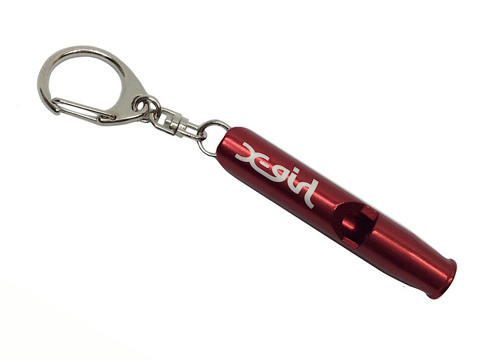 X-girl エックスガール 新品 赤 　WHISTLE KEY CHAIN ホイッスル マイクロミルズロゴ　笛　キーホルダー　RED