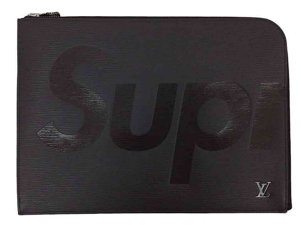 SUPREME シュプリーム Louis Vuitton ルイ・ヴィトン 17AW 新品 黒 ポシェットジュールGM ブラック M67754 エピレザー クラッチバッグ ドキュメントケース