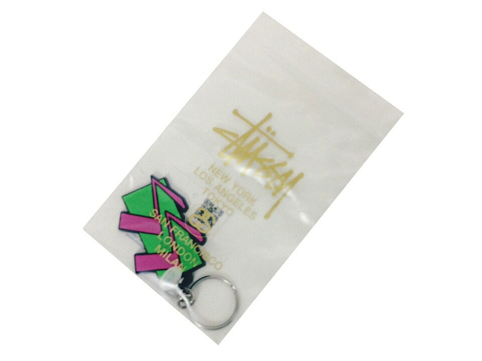 STUSSY ステューシー 新品 キーホルダー SS CUBE KEY RING グリーン x ピンク