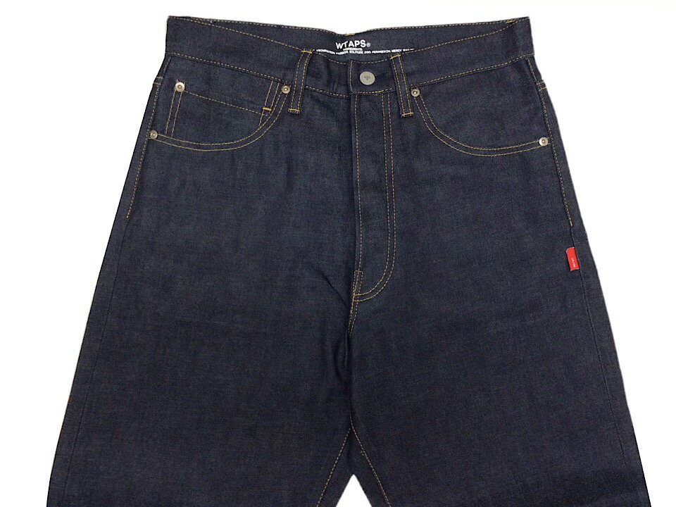 WTAPS ダブルタップス 新品 青 リジット デニム パンツ BLUES/TROUSERS.WORK.CTN.DENIM ブルース トラウザーズ 折り返し チェック インディゴ