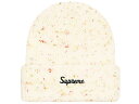 SUPREME シュプリーム ニット帽 22AW FW 新品 白 Loose Gauge Beanie NATURAL ルーズゲージ ビーニー ロゴ刺繍 折り返し ナチュラル