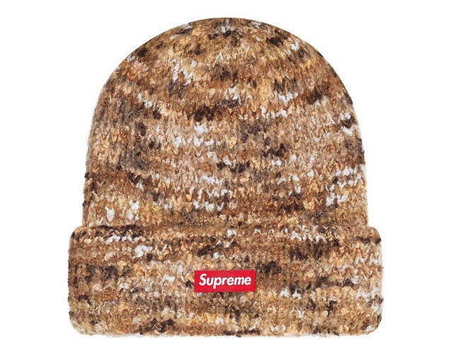 楽天ONLY ONE STYLESUPREME シュプリーム ニット帽 22AW 新品 茶 Space Dye Beanie スペース ダイ ビーニー ブラウン 折り返し BROWN スモールボックスロゴ