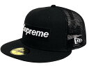 SUPREME シュプリーム ニューエラ コラボ 24SS 黒 Box Logo Mesh Back New Era cap BLACK ボックスロゴ メッシュ キャップ ワッペン