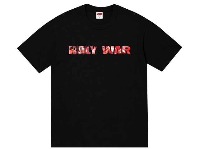 シュプリーム SUPREME シュプリーム 23AW 新品 黒 Holy War Tee ホーリーワー Tシャツ ブラック BLACK ワンウォッシュ加工