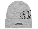 SUPREME シュプリーム ニット帽 23AW 新品 グレー MF Doom Beanie ロゴ ビーニーキャップ HEATHER GREY 折り返し