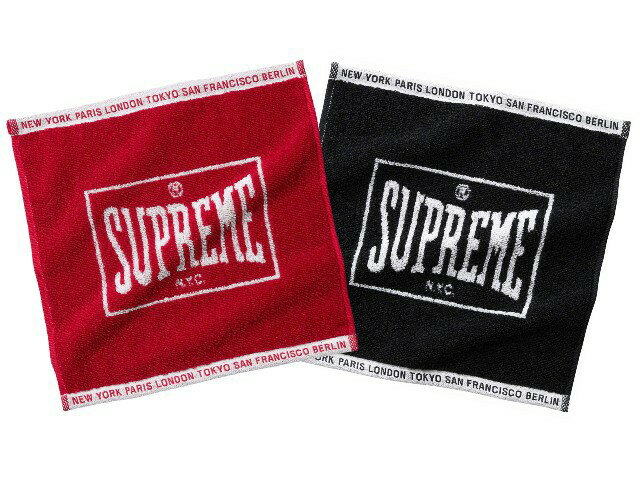 SUPREME シュプリーム 23AW 新品 赤 黒 スクエアミニ タオル Square Mini Towels Set of 2 RED BLACK 2枚セット 23FW