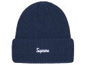 シュプリーム ニット帽 メンズ SUPREME シュプリーム ニット帽 23AW 新品 ダークブルー Loose Gauge Beanie DARK BLUE ルーズゲージ ビーニー ロゴ刺繍 折り返し 23FW