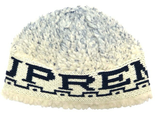 SUPREME シュプリーム/2023AW Sherpa Logo Beanie /シェルパロゴビーニー 柔らかいシェルパ素材のビーニーキャップです。 素材ポリエステル/アクリル 新品未使用正規品