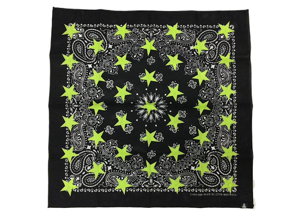 SOPHNET. ソフ AV-A-HANK STAR OVER PRINT BANDANA 17SS 新品 黒 スタープリント ペイズリー バンダナ ブラック BLACK カラー