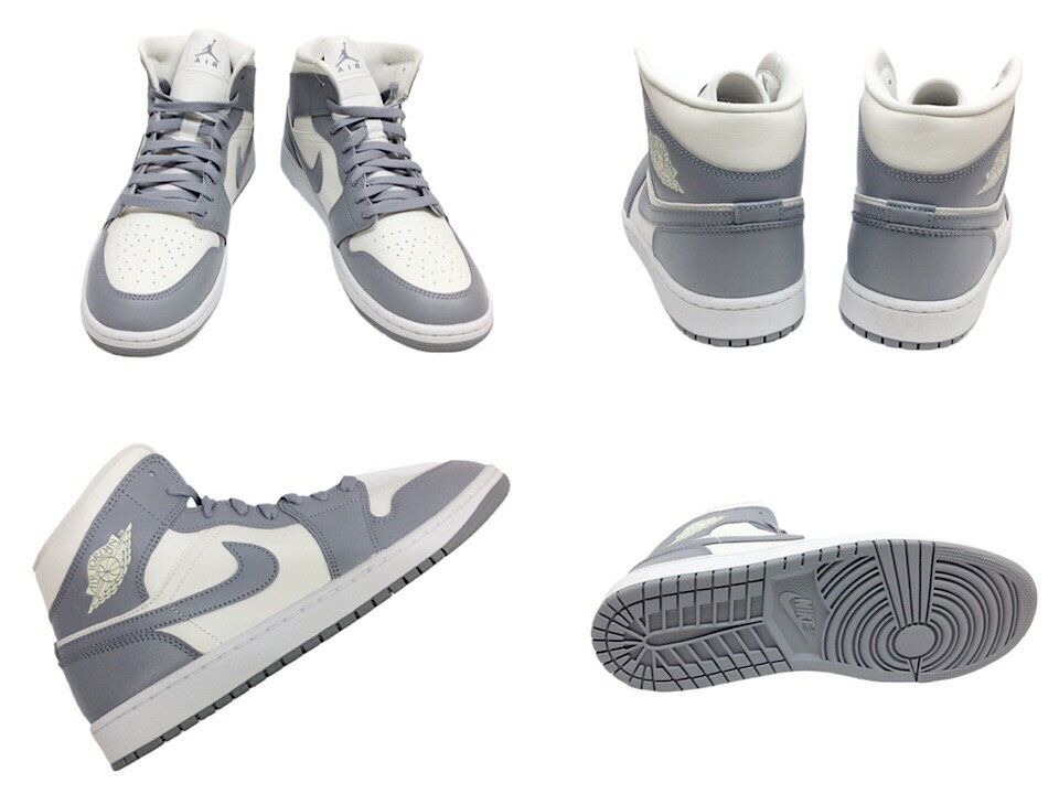 NIKE WOMEN'S AIR JORDAN 1 MID Grey/Sail 22AW 新品 灰白 ナイキ ウィメンズ エアジョーダン1 ミッド グレー/セイル品番 BQ6472-115 WMNS