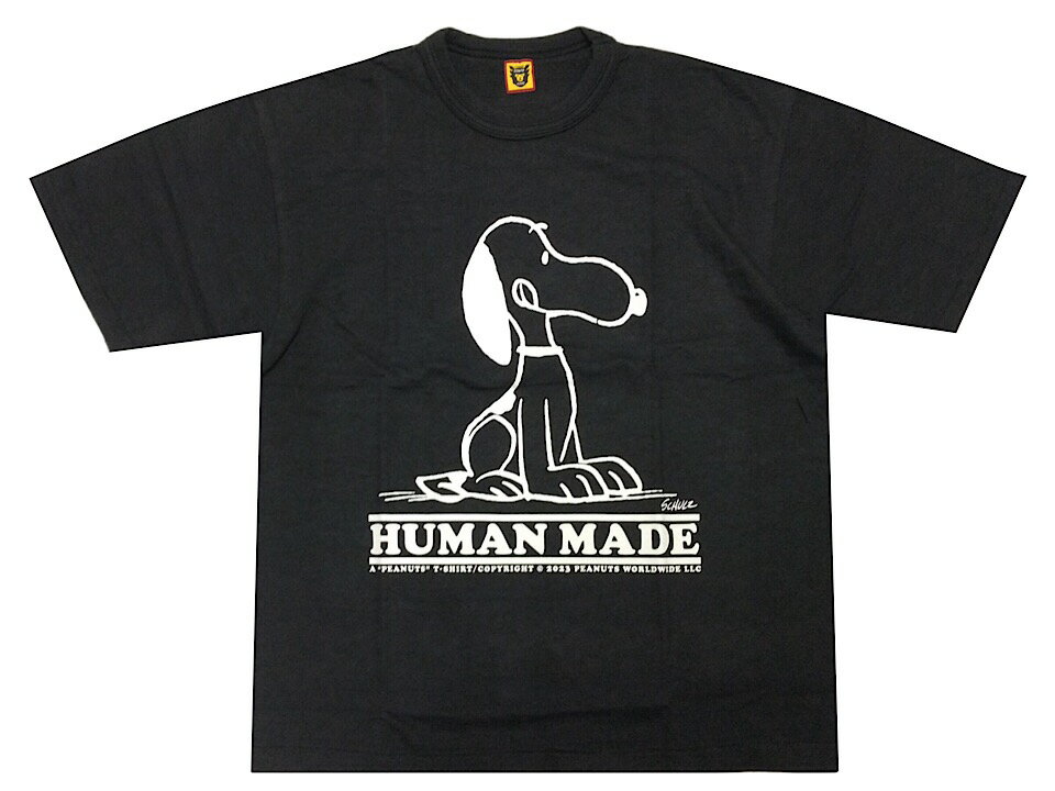 HUMAN MADE ヒューマンメイド ピーナッツ コラボ 23SS 新品 黒 PEANUTS T-SHIRT 1 スヌーピー Tシャツ ロゴ BLACK NIGO