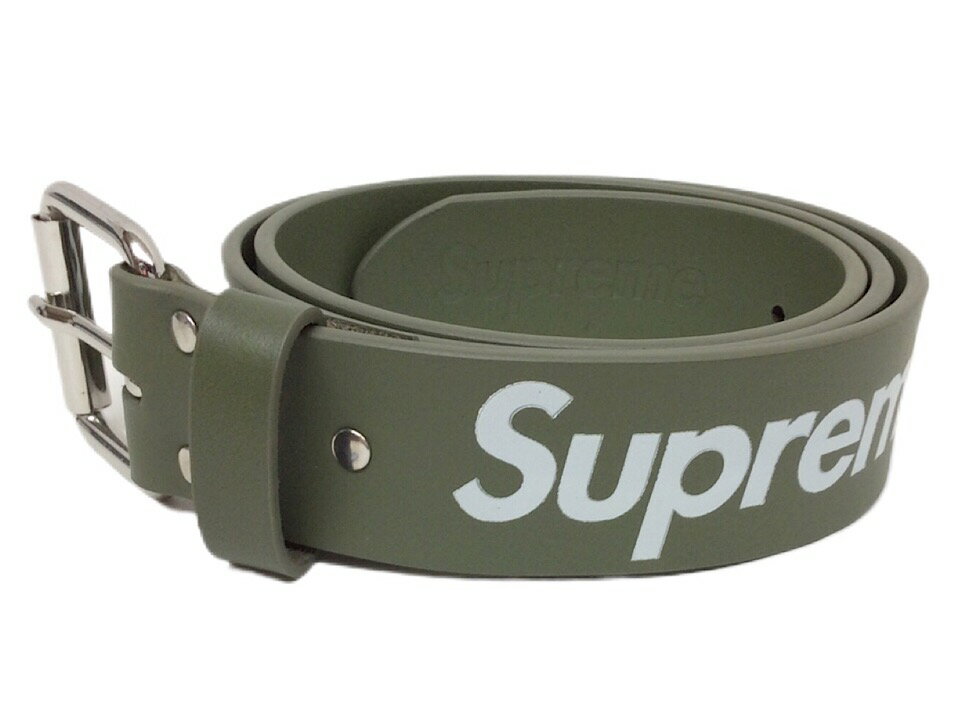 SUPREME ץ꡼ 22SS   Repeat Leather Belt ԡ 쥶 ٥ S/M OLIVE 