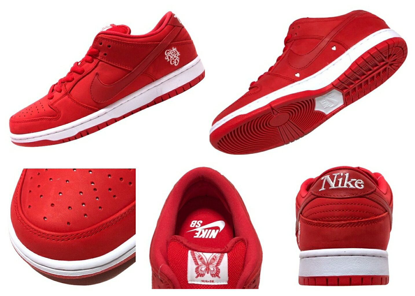 GIRLS DON'T CRY ガールズドントクライ　NIKE SB DUNK LOW PRO QS 店舗限定 2019 新品 赤 ナイキ ヱスビー ダンク ロー BQ6832-600　RED ベルディ ハート