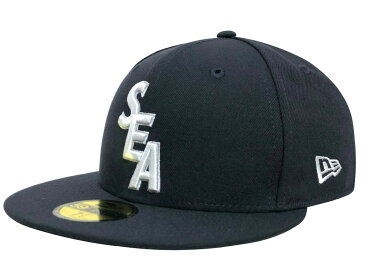 WIND AND SEA NEWERA ニューエラ ウィンダンシー コラボ 21SS 新品 紺 WIND AND SEA 59 FIFTY CAP NAVY 刺繍 ロゴ ニューエラキャップ ネイビー