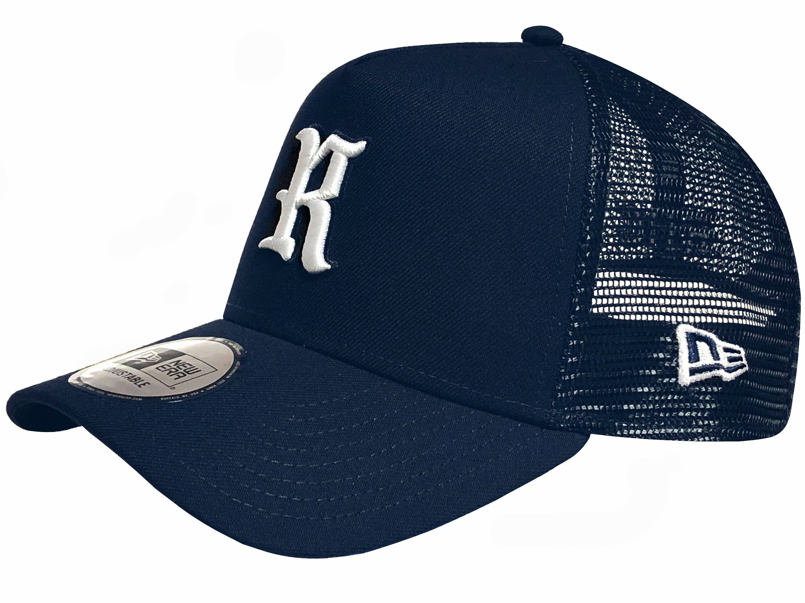乐天商城 - Ron Herman RHC NEW ERA 9FIFTY R LOGO MESH CAP NAVY 26SS 新品 紺 ロンハーマン ニューエラ Rロゴ メッシュ キャップ ネイビー 刺繍 スナップバック ADJUSTABLE