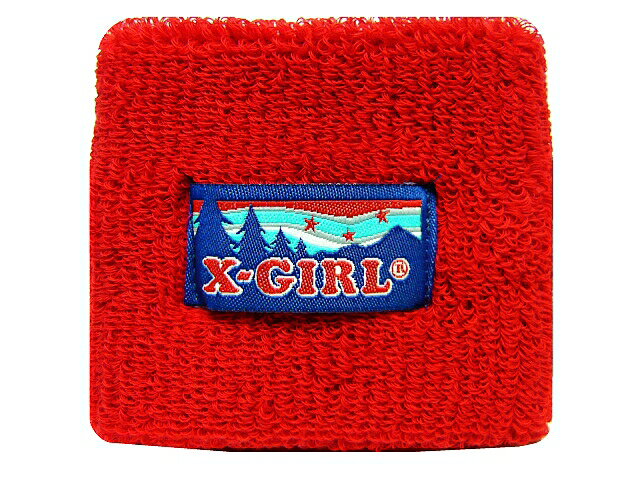 X-girl エックスガール 新品 赤 FES WRIST BAND RED レッド リストバンド