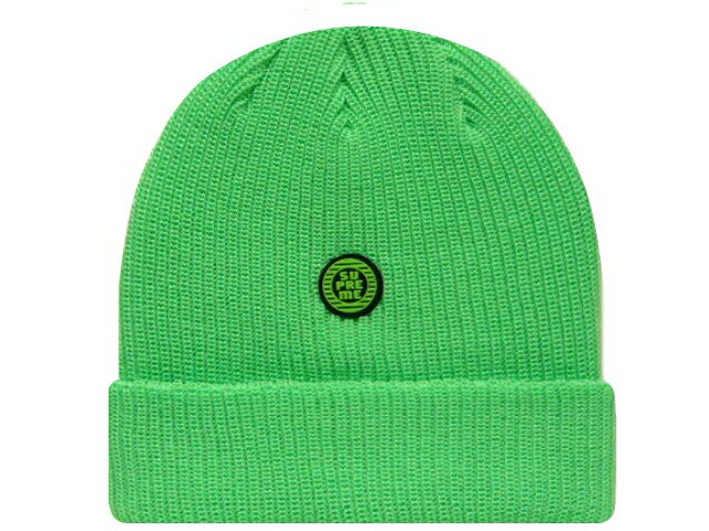 Rakuten - SUPREME シュプリーム 2015AW 新品 緑 ライム Disrupt Rubber Patch Beanie LIME ニット帽 ビーニー 折り返し