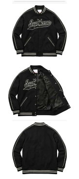 SUPREME シュプリーム プレイボーイ　コラボ★2017AW 新品 黒 ウール ヴァーシティー ジャケット Playboy Wool Varsity Jacket BLACK