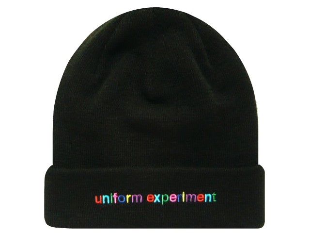 SOPH. uniform experiment ソフ ユニフォームエクスペリメント 17AW 新品 黒マルチ AUTHENTIC LOGO KNIT CAP ニット帽 ビーニー UE MULTI