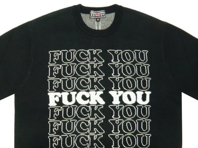 SUPREME シュプリーム HYSTERIC GLAMOUR ヒステリックグラマー　コラボ　★　17AW　黒 ニット　セーター　Fuck You Sweater BLACK