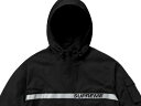 SUPREME シュプリーム ジャケット 18SS 新品 黒 Reflective Taping Hooded Pullover BLACK リフレクティヴ テーピング フード プルオーバー