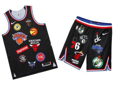 SUPREME シュプリーム NIKE ナイキ NBA コラボ ★ 18SS 新品 黒 上下セット NBA Teams Authentic Jersey & Short　ジャージー　タンクトップ ショーツ　セット BLACK