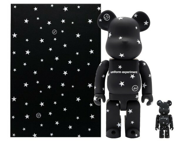 uniform experiment ユニフォームエクスペリメント MEDICOM TOY ベアブリック コラボ 18AW 新品 黒 UE STAR BE@RBRICK SET 100%&400% SET 2体セット BLACK