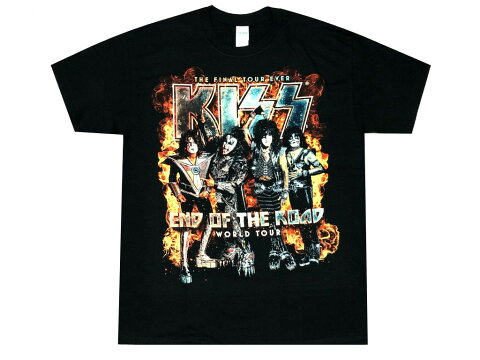 KISS END OF THE ROAD WORLD TOUR 2019 JAPAN キッス 来日ツアー 限定商品 新品 黒 KlSS 地獄の黒 TEE （END OF THE ROAD) Tシャツ　ブラック BLACK 送料無料