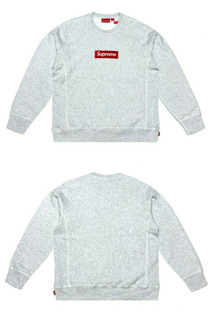 SUPREME シュプリーム 18AW 新品 グレー ボックス ロゴ スウェット Box Logo Crewneck ASH GREY　送料無料　ハコトレ