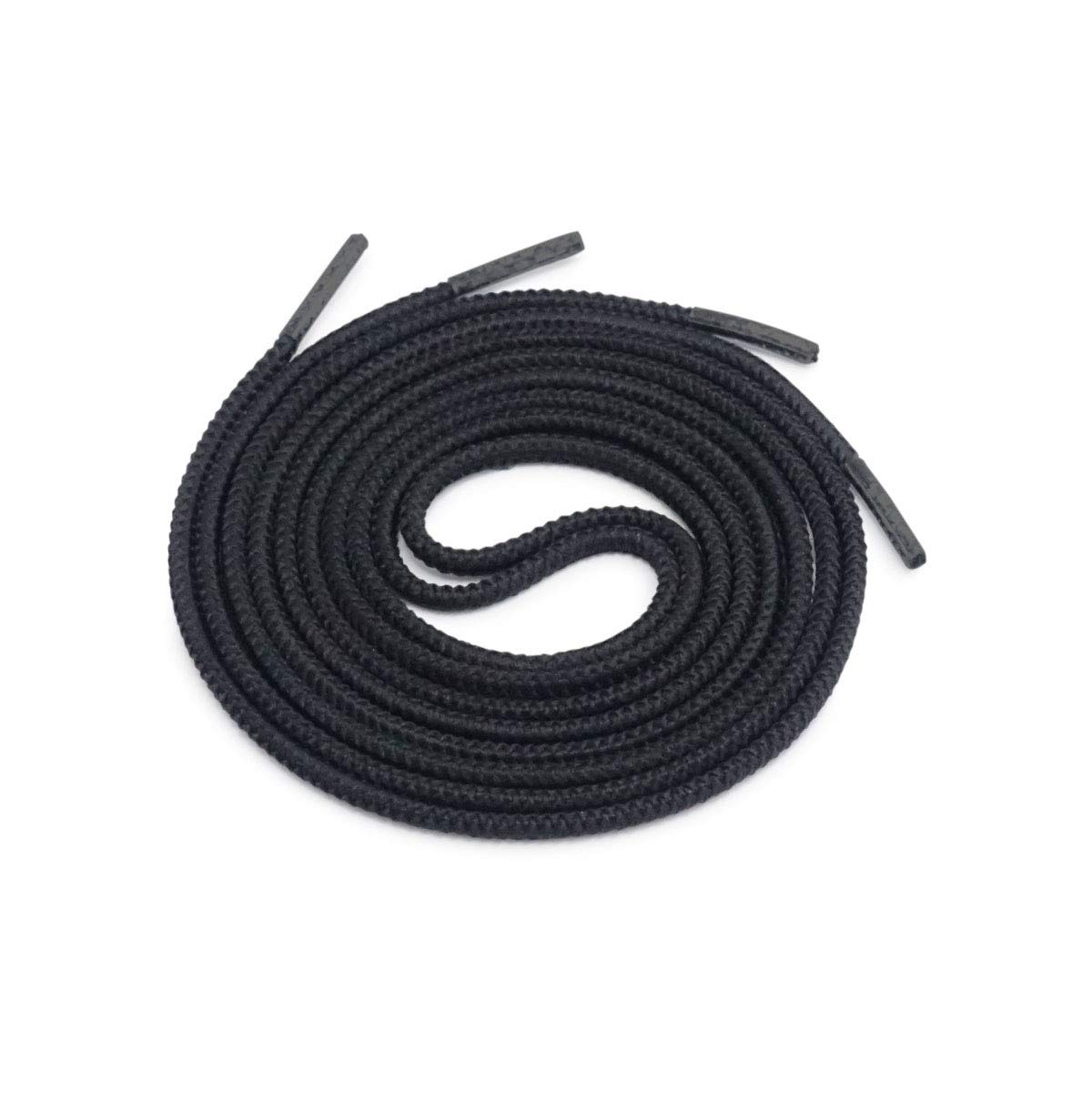 伸びる 靴ひも 丸ひも 靴紐 織物 ゴム ブラック