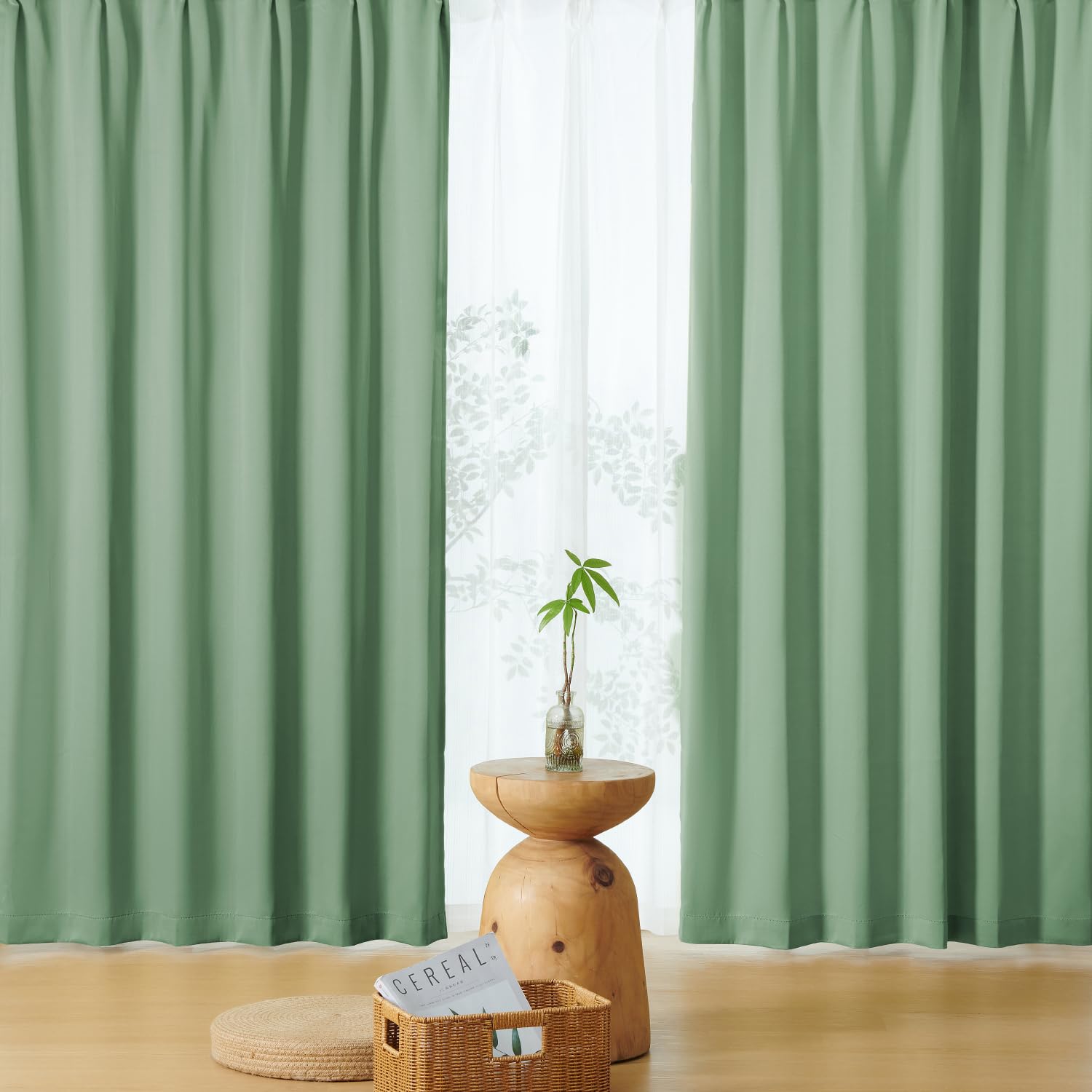 クモリ(Kumori) カーテン 4枚セット 自然光を取り入れる ほどよい遮光性 カーテンセット 薄手 スッキリと目覚め 遮熱 防寒 UVカット 遮像 節電効果 省エネ 洗濯可能 無地 おしゃれ 寝室 リビン