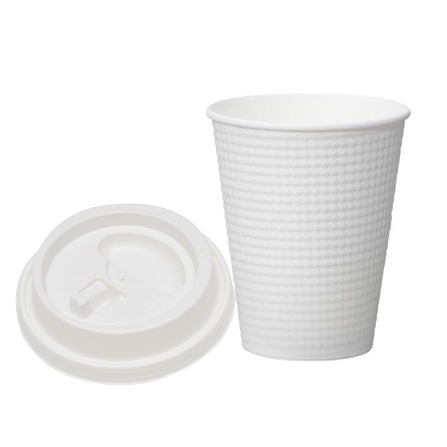 樂天商城 - 50組 蓋付き エンボスカップ ホワイト 紙コップ 210ml 7オンス ふた リフトアップリッド セット 断熱性 耐熱性 カップ エンボス加工 蓋付 テイクアウト カフェ