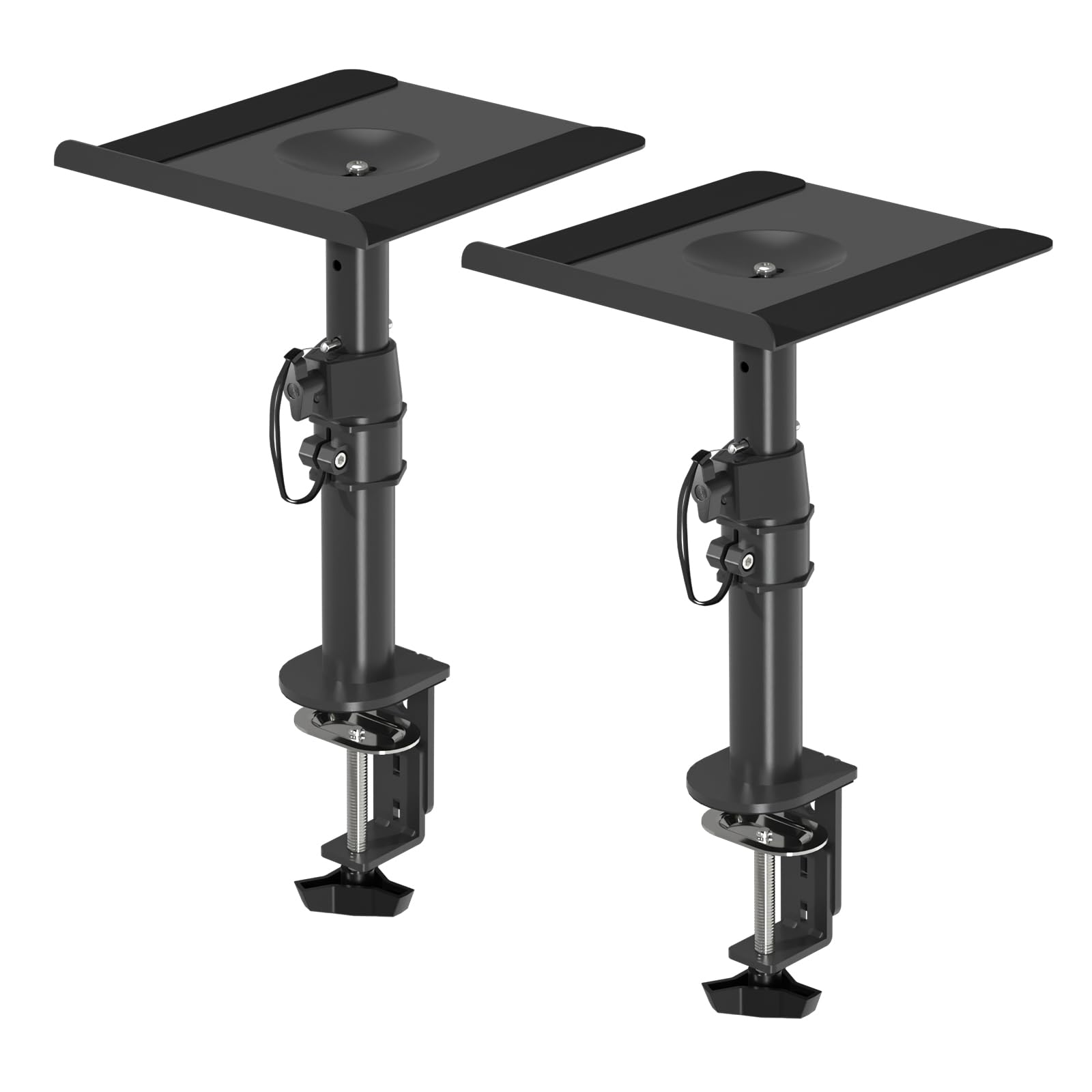 Rakuten - スピーカースタンド 卓上 クランプ式 2台1組 左右12度角度調節 360度回転 耐荷重15kg スピーカー台 マウント 2個セット