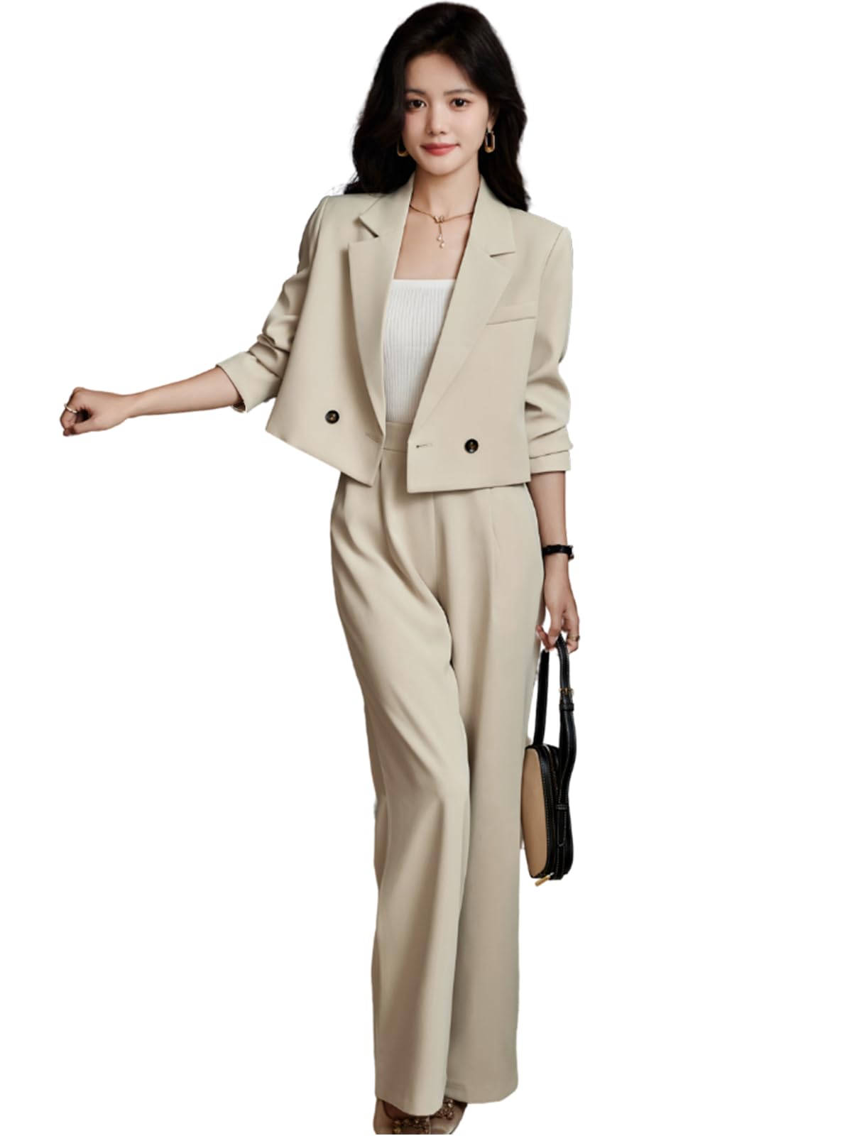 Suits For Job Interviews - パンツスーツ レディース セットアップ 2点セット ブラウス ワイドパンツ オフィス フォーマル 通勤 洗える 春 秋 冬 入園式 卒業式 面接 冠婚葬祭 着痩せ カジュアル