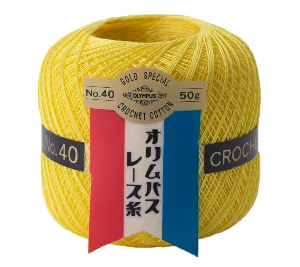 Other - レース糸 40番手 50g 約445m 綿100% 手芸 編み物 イエロー系 手編み ハンドメイド 素材