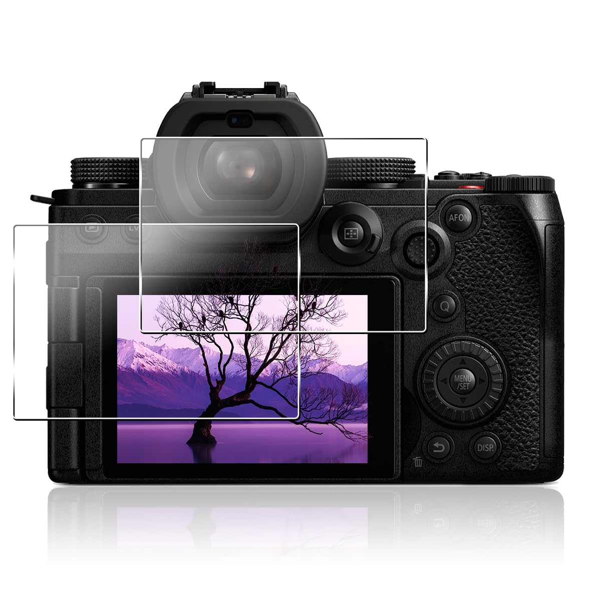 ・対応機種:Panasonic LUMIX S9 / S5II / S5IIX / S5 / G100D / G100 ・素材:日本製旭硝子 ・表面硬度:9H ・機能:飛散防止、高透過率、耐指紋、撥油性、自動吸着、気泡防止 ・枚数:2枚