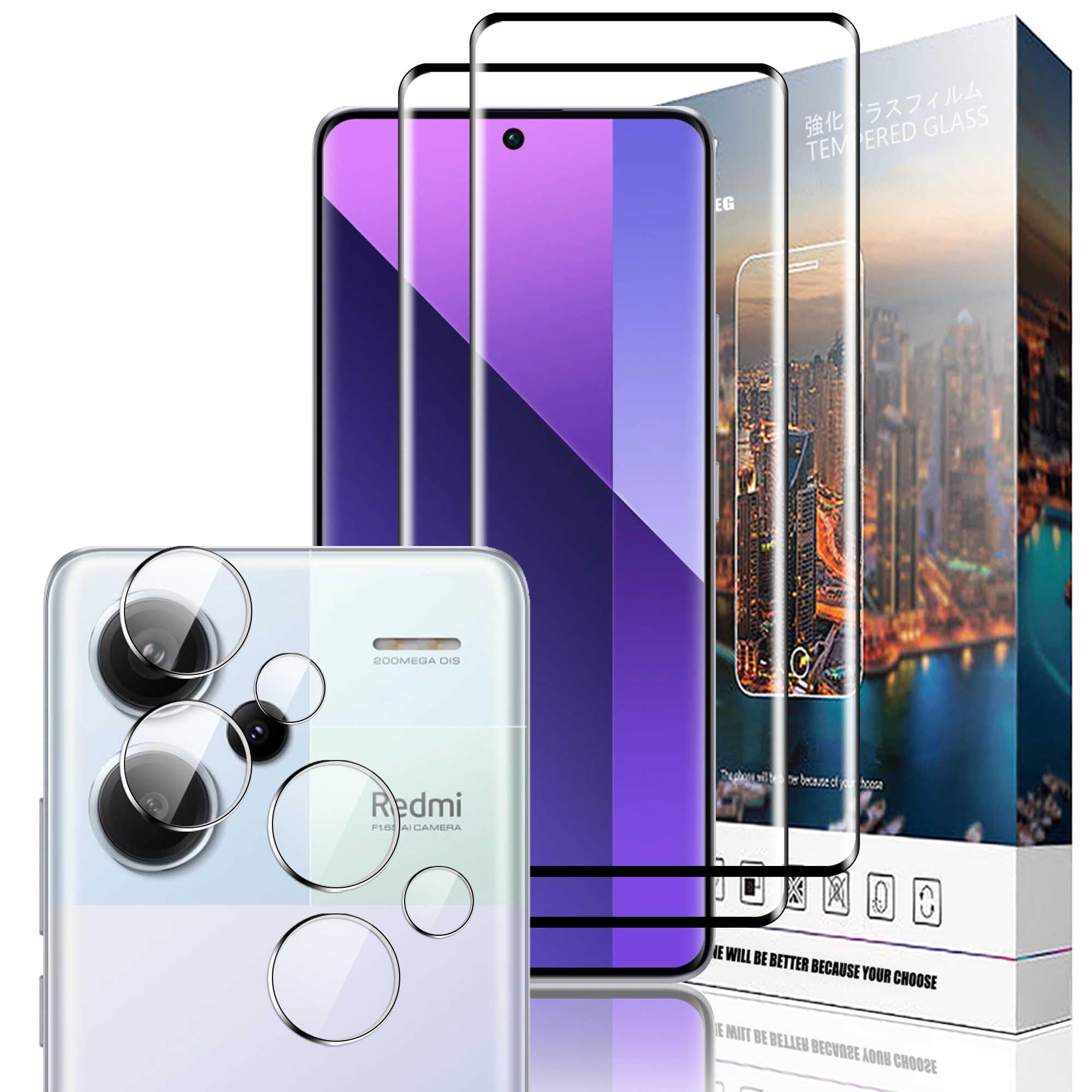 Protectors - スマホ保護フィルム Redmi Note 13 Pro+ 5G用 強化ガラス カメラフィルムセット 硬度9H 高透過率 飛散防止 耐衝撃 指紋防止 気泡ゼロ