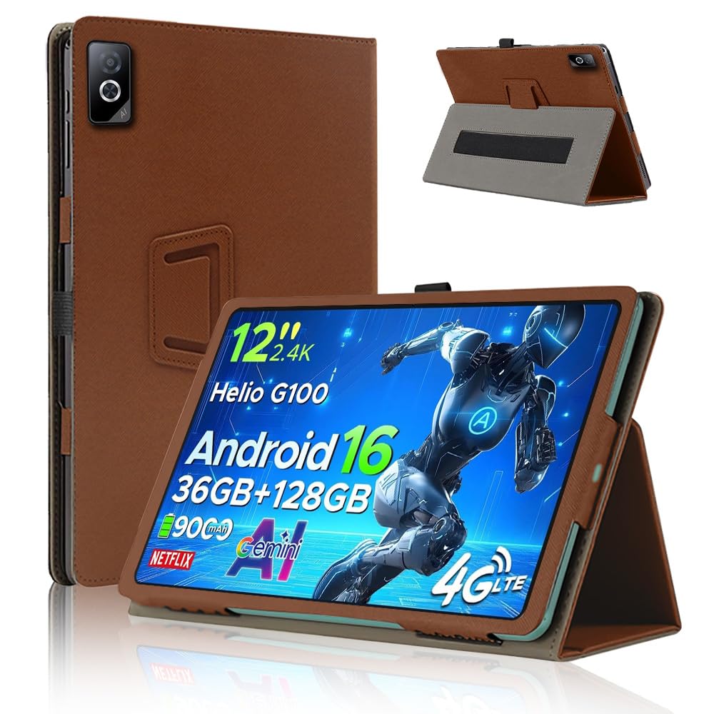 ・対応機種:DOOGEE Tab G6 Pro ・サイズ:12インチ ・素材:PU、マイクロファイバー ・機能:360°全面保護、二つ折りスタンド機能、多視角調整、ペンホルダー付き、磁気吸引、ハンドストラップ付き、耐汚れ、防汚、防水、防刮、防