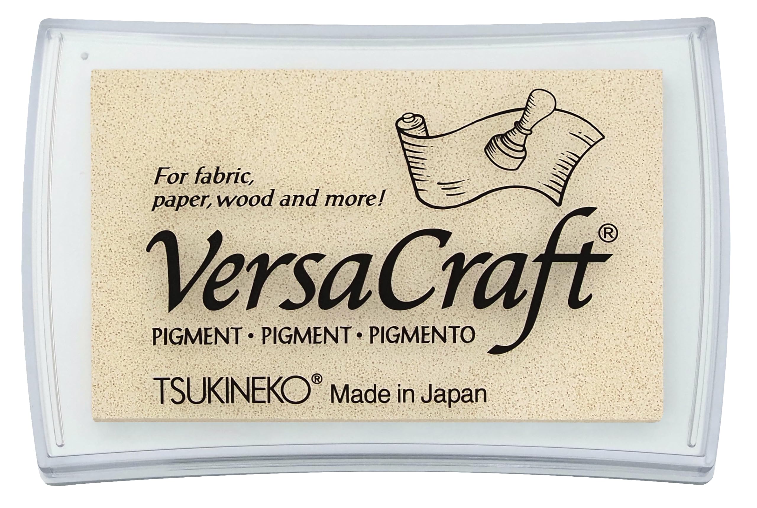 ・本体サイズ:横96 ×縦63 ×厚さ20 ・盤面サイズ:横76 ×縦47 ・用途:布、木材(無塗装)、普通紙、上質紙、和紙、皮革(ヌメ)、素焼き(テラコッタ) ・乾燥時間:加熱15秒以上(アイロン・ドライヤー・エンボスヒーター) ・素材:キャップ・本体/PS、パッド/PU ・生産国:日本