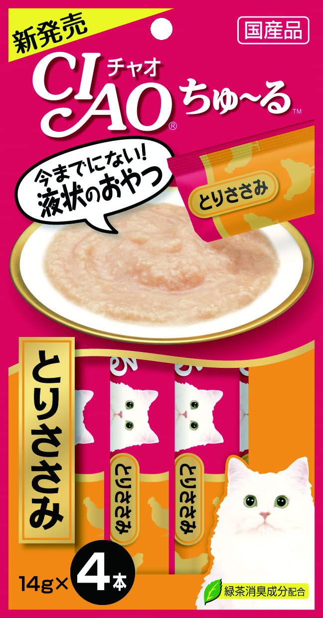 猫用おやつ とりささみ 4本入り 6袋セット ペットフード ウェットフード キャットフード スティックタイプ 間食 国産