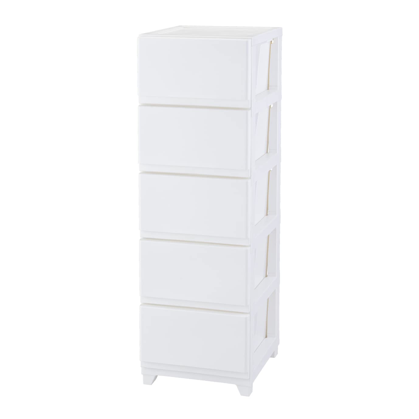 Baby Wardrobes - 収納チェスト 5段 幅34cm 奥行41.5cm 高さ106.1cm ホワイト 日本製 プラスチック 引き出し タンス 衣装ケース 収納ボックス
