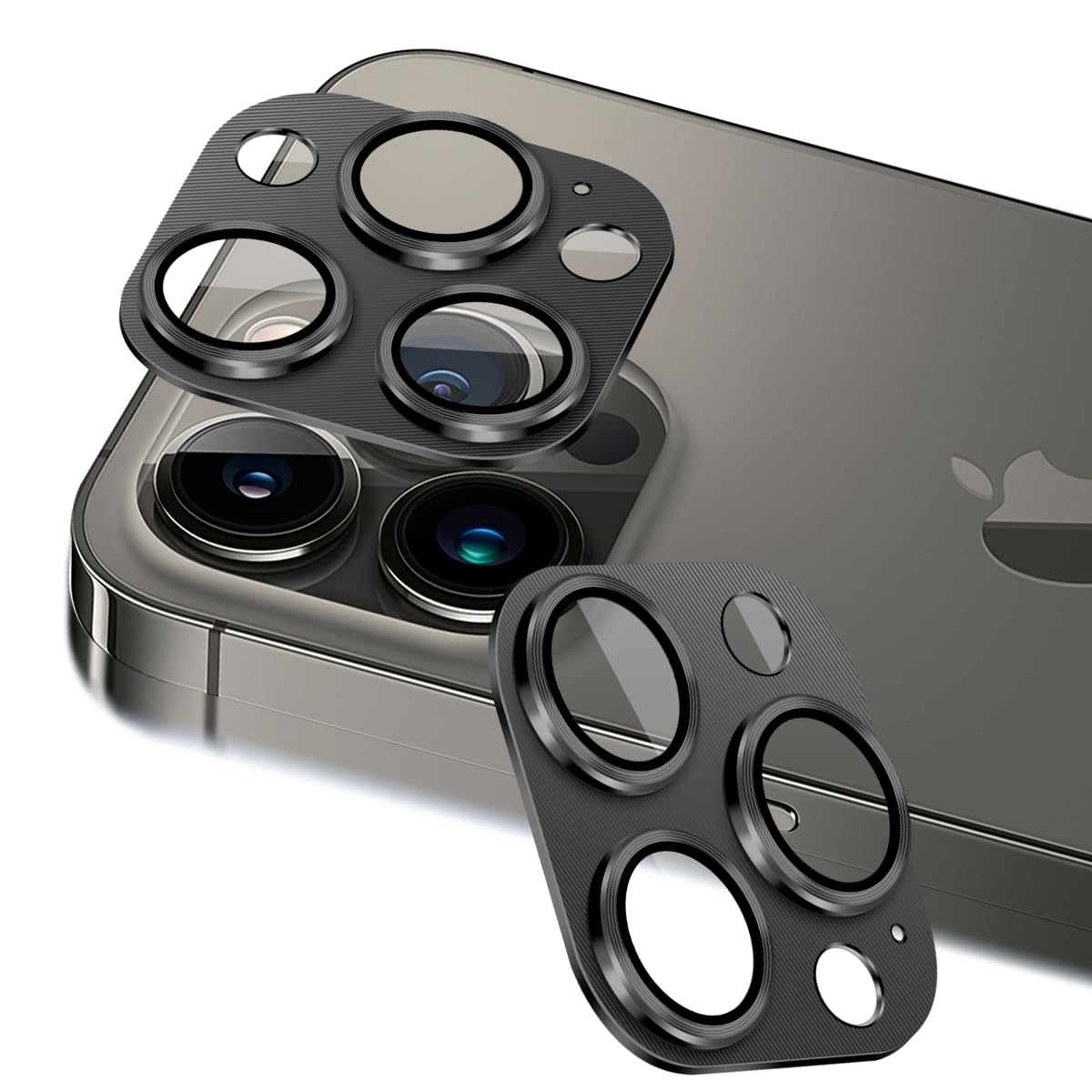 Protectors - カメラフィルム 2枚セット iPhone 13 Pro 13 Pro Max 対応 レンズカバー アルミ合金 強化ガラス レンズ保護フィルム 全面保護 露出防止 硬度9H 高透過率 指紋防止 気泡ゼロ