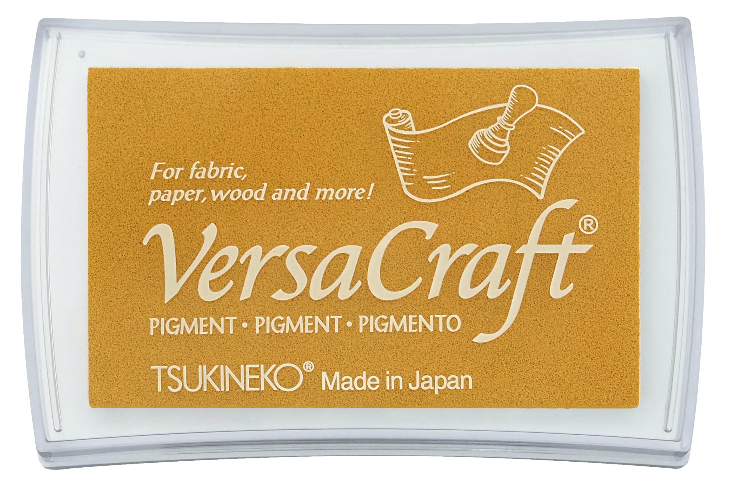 スタンプインクパッド 布用 スタンプ台 マスタードイエロー Lサイズ クラフト アート インクパッド 布 木紙用
