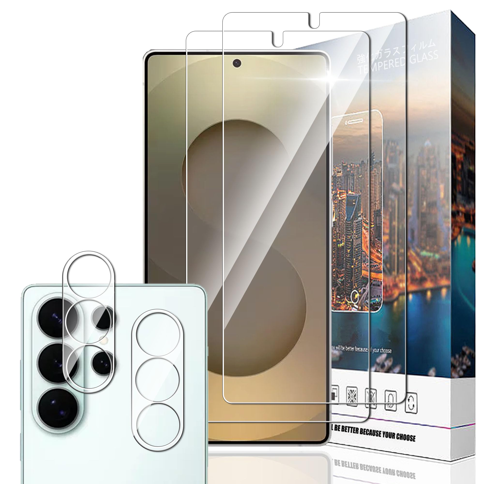 乐天商城 - スマートフォン用ガラスフィルム 保護フィルム カメラフィルム セット 強化ガラス 素材 硬度9H 高透過率 飛散防止 耐衝撃 指紋防止 気泡ゼロ