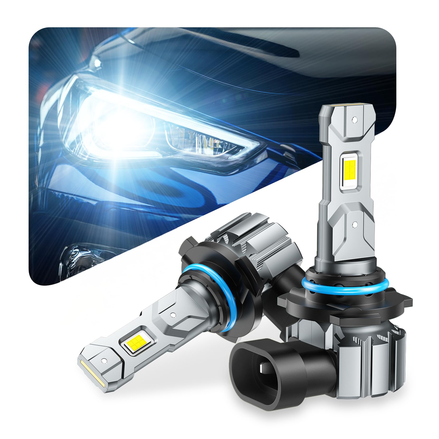 LEDヘッドライト ホワイト 6000K 28000LM 高輝度 ファンレス 静音設計 12V車用 防...