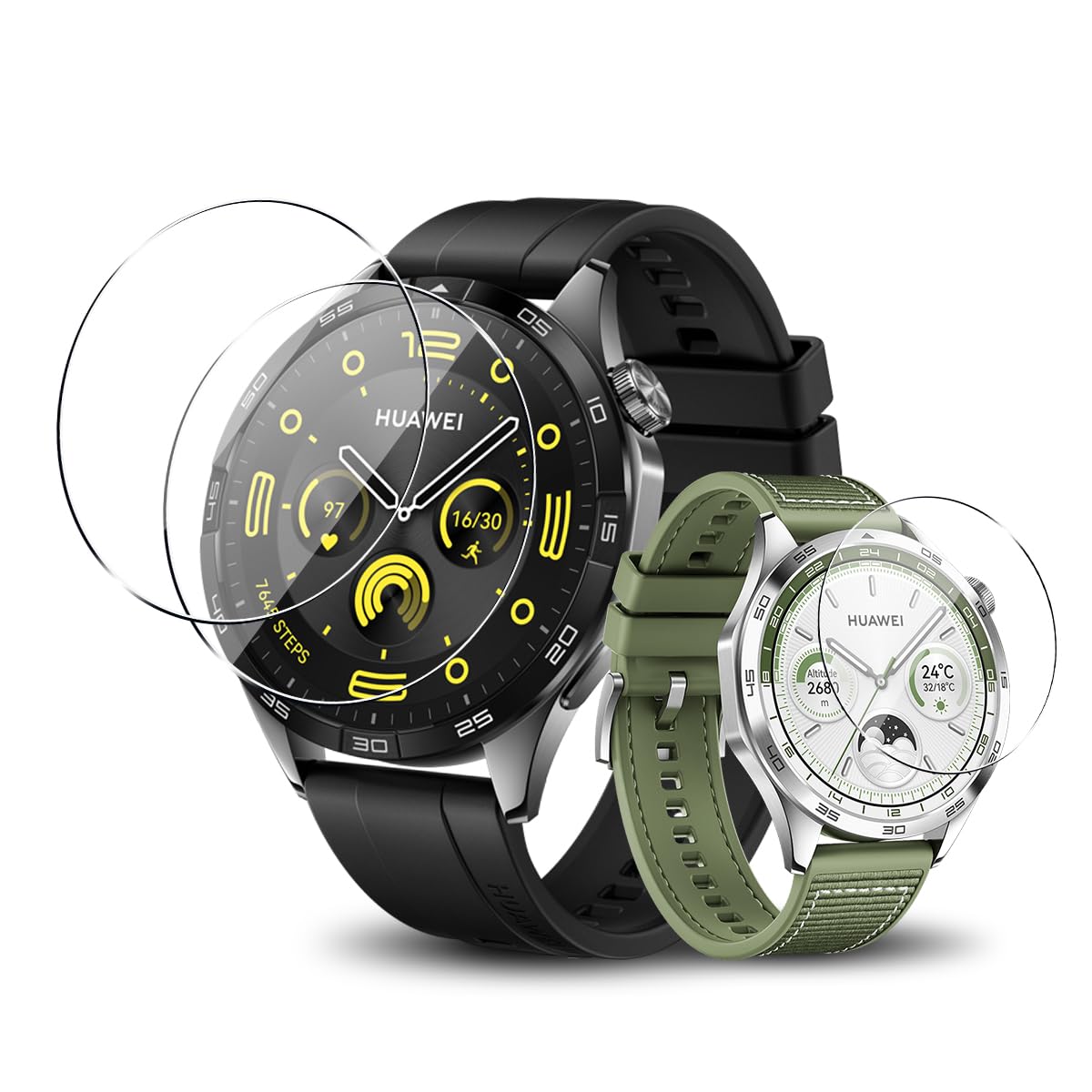 スマートウォッチ用 ガラスフィルム 46mm 3枚セット 強化ガラス 保護フィルム 高透過率 高感度 3D 飛散防止 気泡防止 簡単貼り付け