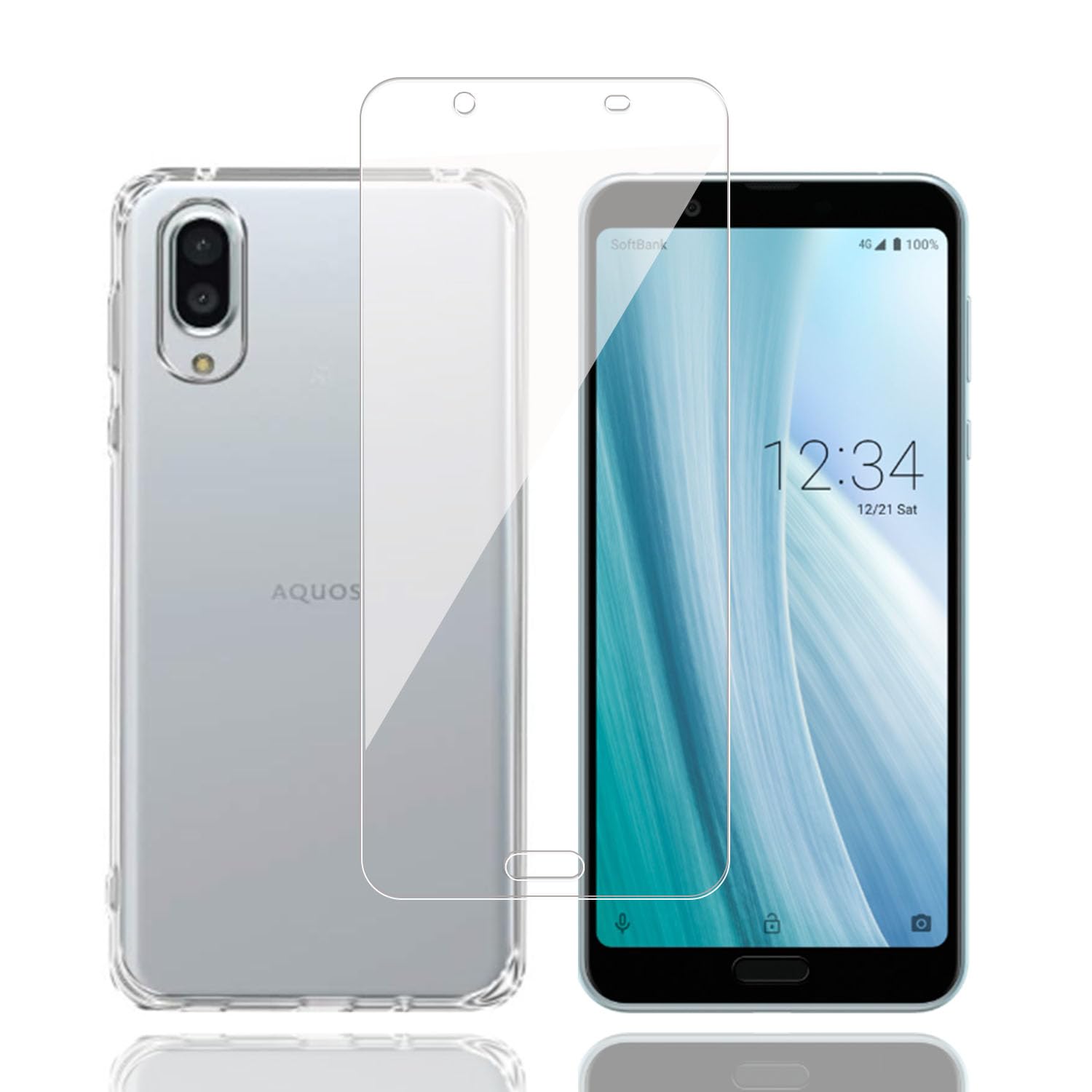 スマホケース 液晶保護フィルム セット 強化ガラス フィルム TPU カバー 全透明 耐衝撃 薄型 軽量 指紋防止 飛散防止 画面保護 携帯アクセサリー